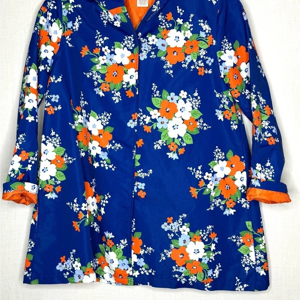 Gymboree Girls Rain Jacket Hooded Floral Sz‎ L Spring Hooded Easter